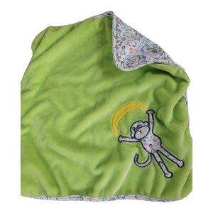 Aurora Baby Green Monkey Banana Security Blanket Lovey Jungle Safari Animals 14"
